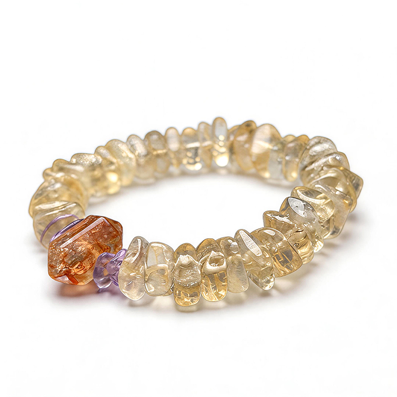 Warmth Ground – Natural Citrine, Amethyst & Red Spinel Gemstone Bracelet - Image 6