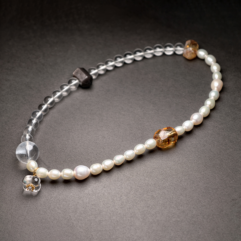Golden Flow Energy Bracelet – Double Strand Crystal Wealth Design